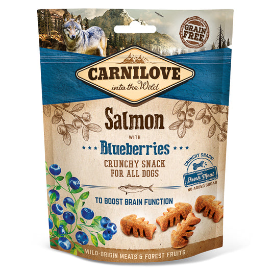 Recompense pentru Câini Carnilove Dog Crunchy Snack Salmon with Blueberries 200 g