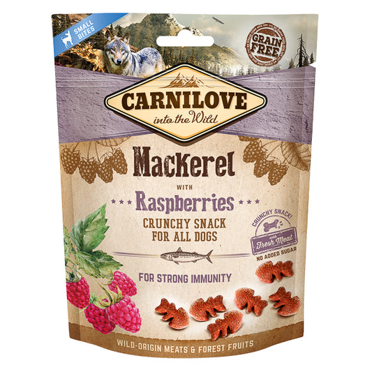 Recompense pentru Câini Carnilove Dog Crunchy Snack Mackerel with Raspberries 200 g