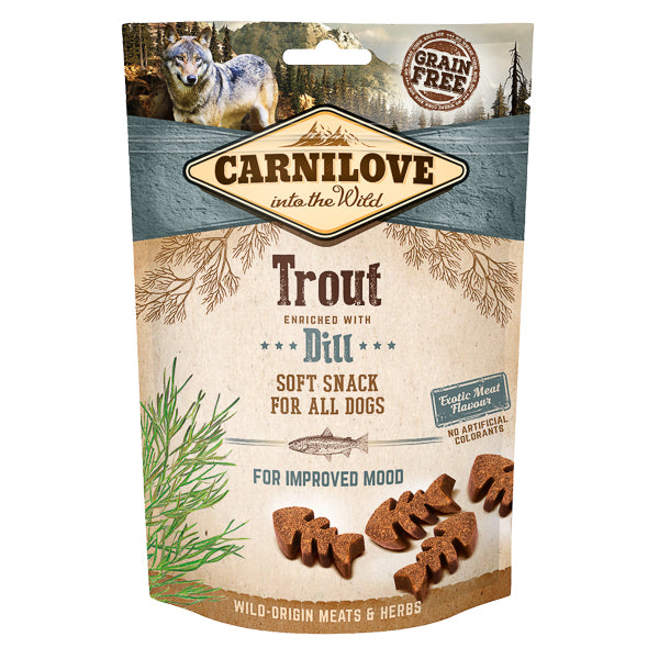 Recompense pentru Câini Carnilove Dog Semi Moist Snack Trout with Dill 200 g