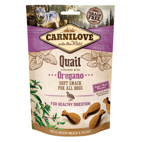 Recompense pentru Câini Carnilove Dog Semi Moist Snack Quail with Oregano 200 g