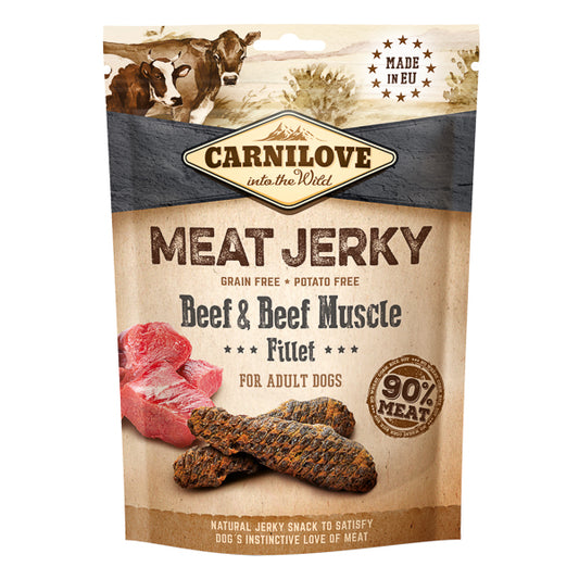 Recompense pentru Câini Carnilove Jerky Beef and Beef Muscle Fillet 100 g