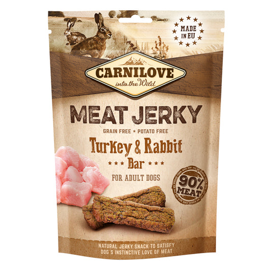 Recompense pentru Câini Carnilove Jerky Turkey and Rabbit Bar 100 g