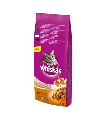 Hrană Uscată pentru Pisici Whiskas Uscat 14 Kg Ton