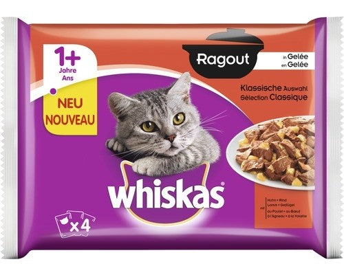 Hrană Umedă pentru Pisici Whiskas Plicuri 4 x 100 g Meniu cu Carne