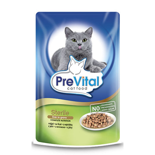 Hrană Umedă pentru Pisici PreVital Plic Cat 100 g Steril Ficat